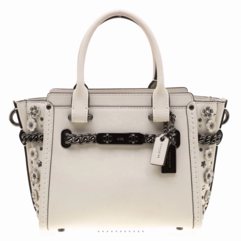 Coach Ivory Floral Satchel